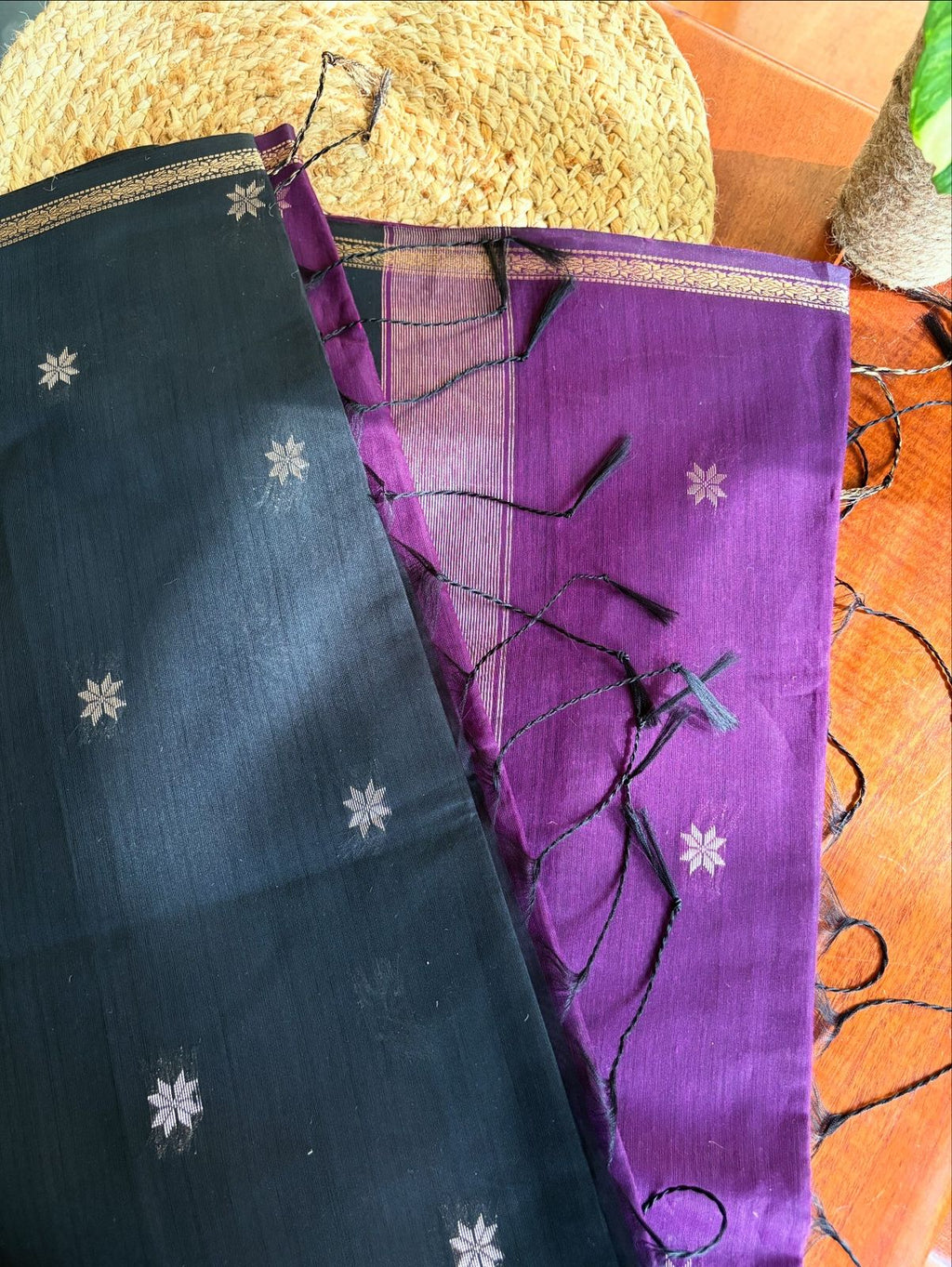 Elegant Maheshwari Cotton Saree – Black & Purple Beauty Grace meets comfort in this stunning Maheshwari cotton saree featuring a rich black and purple combination. Lightweight, classy, and perfect for both daily wear and special occasions
