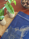 Beautiful navy blue saree with stunning golden flower design, Perfect for festive wear, functions & special occasions